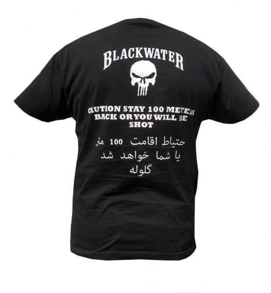 T-Shirt Blackwater in Black Printed on both sides